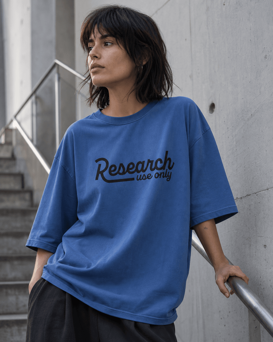 Research Script Tee in Cobalt Study